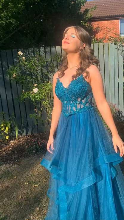 Robe de bal bustier violette en satin avec appliques, robe de soirée formelle J9413