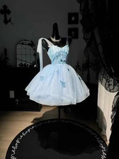 Robe de bal bustier violette en satin avec appliques, robe de soirée formelle J9413
