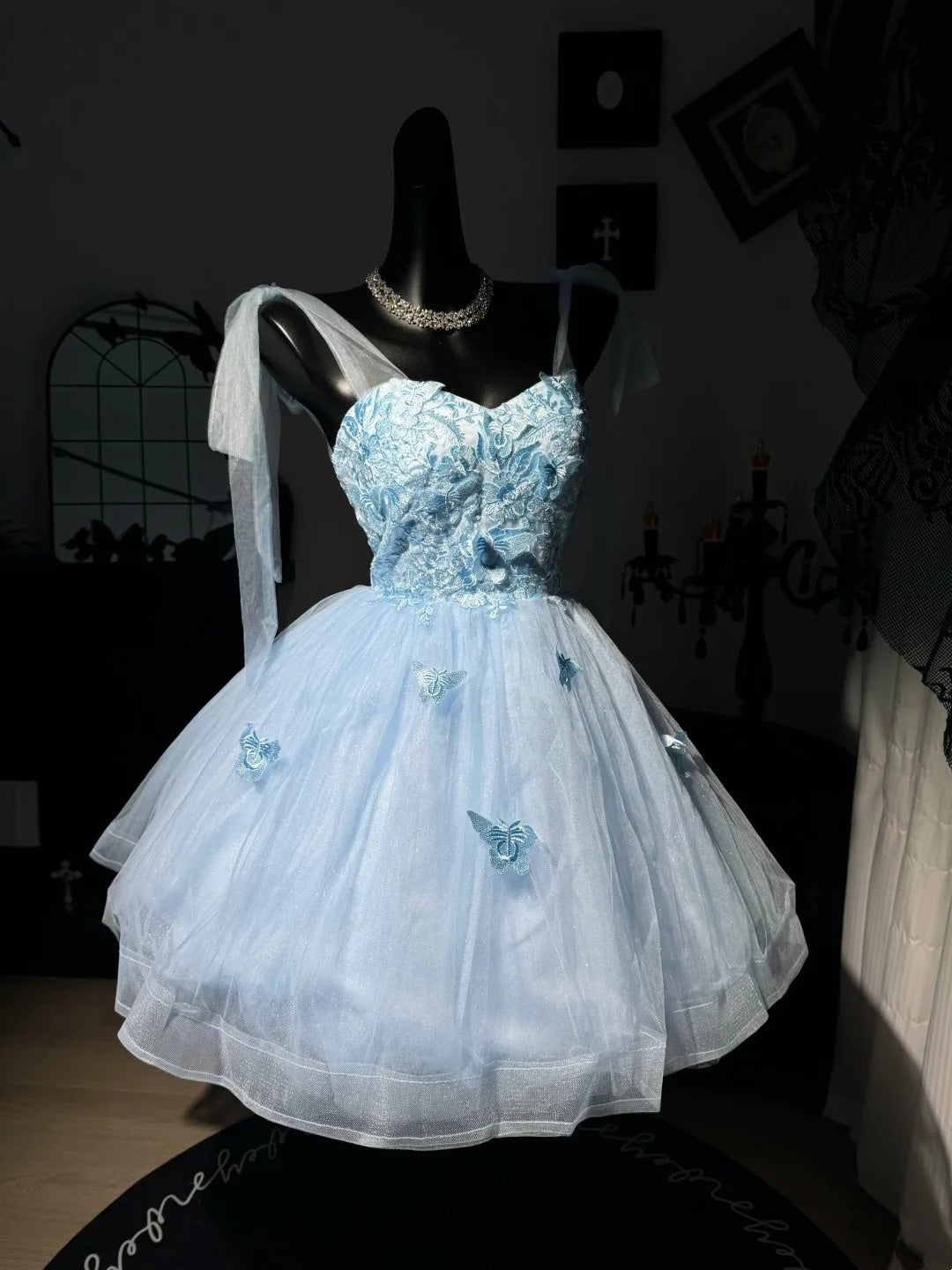 Robe de bal bustier violette en satin avec appliques, robe de soirée formelle J9413