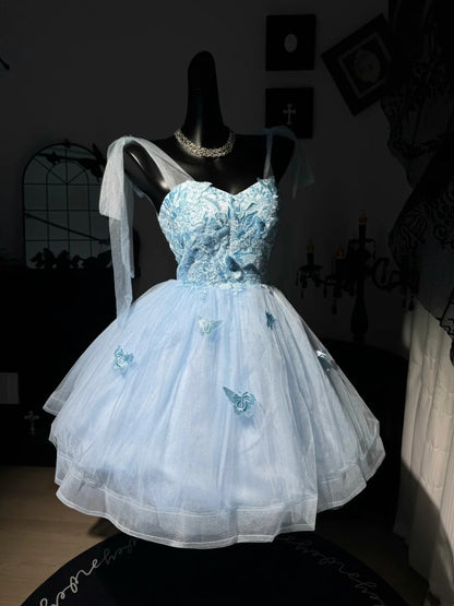 Robe de bal bustier violette en satin avec appliques, robe de soirée formelle J9413