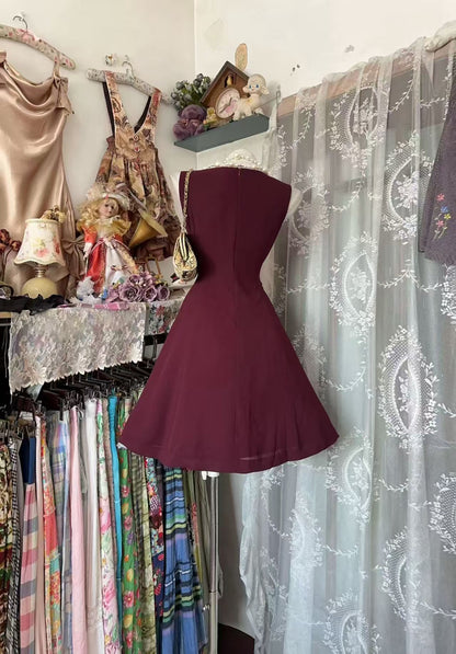 Robe de bal bustier violette en satin avec appliques, robe de soirée formelle J9413