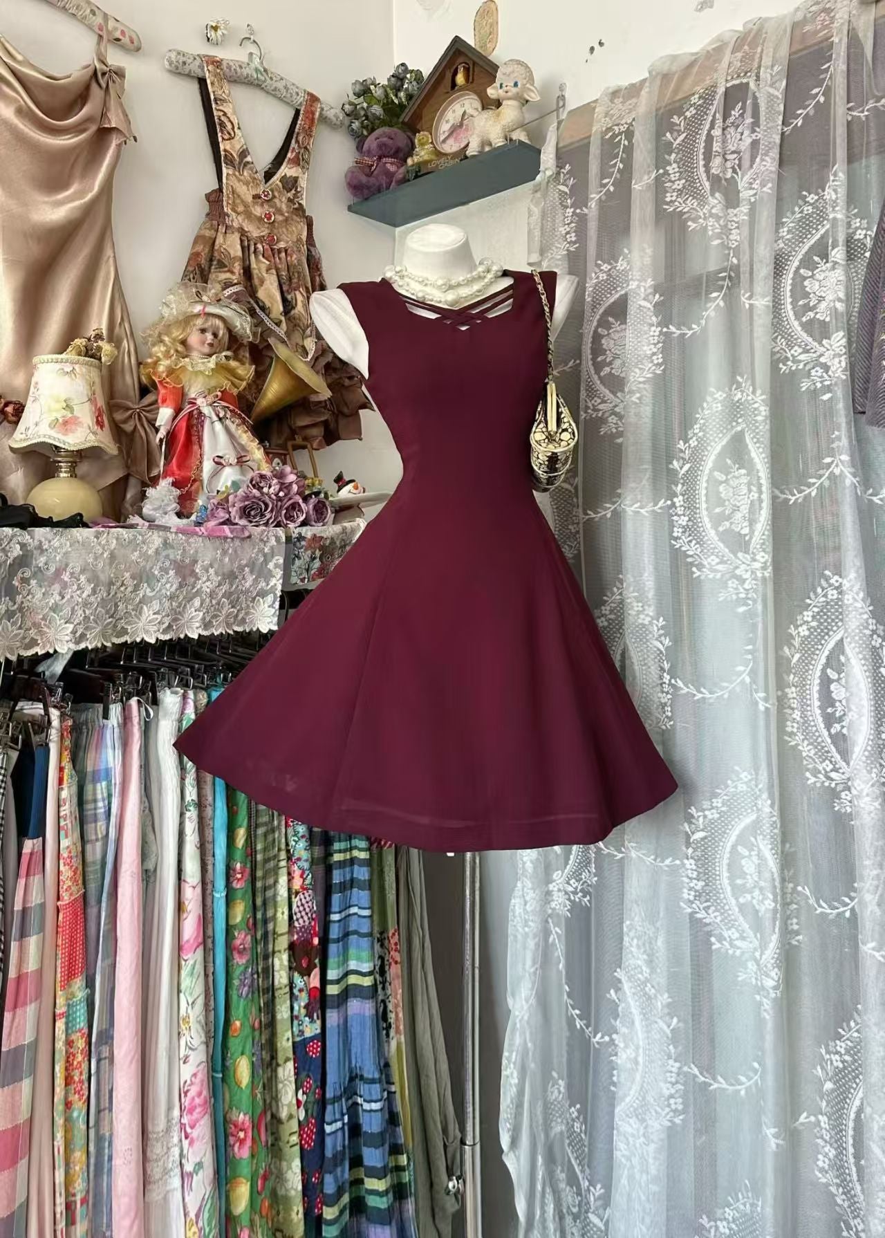 Robe de bal bustier violette en satin avec appliques, robe de soirée formelle J9413