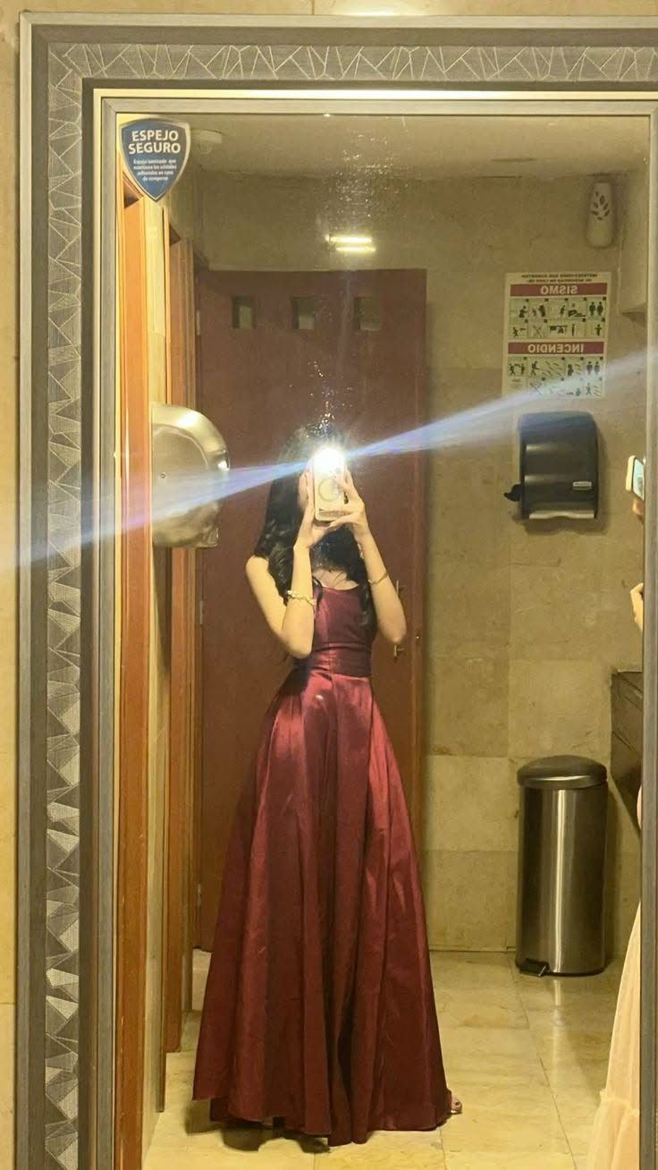 A Line Burgundy Satin Formal Prom Dress Evening Dress J9993