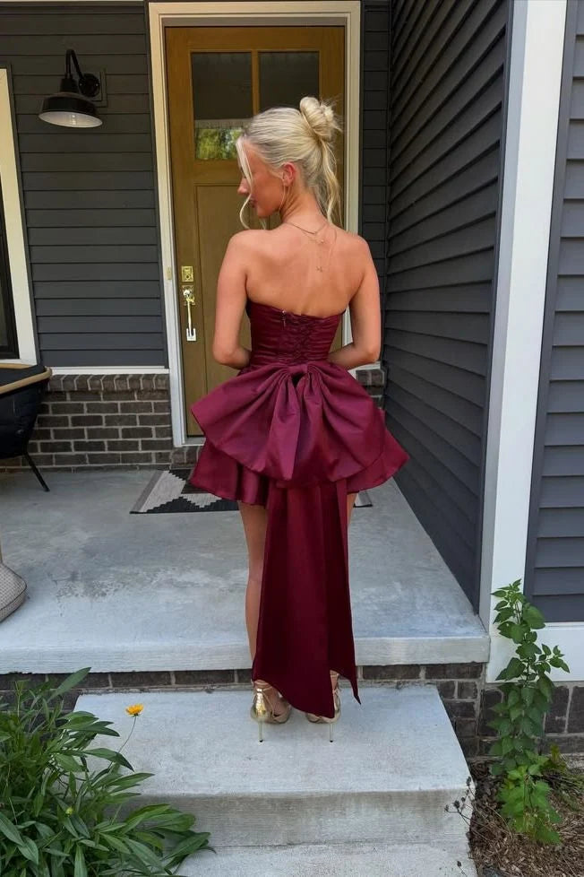 Robe de bal bustier violette en satin avec appliques, robe de soirée formelle J9413