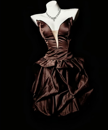 Robe de bal bustier violette en satin avec appliques, robe de soirée formelle J9413