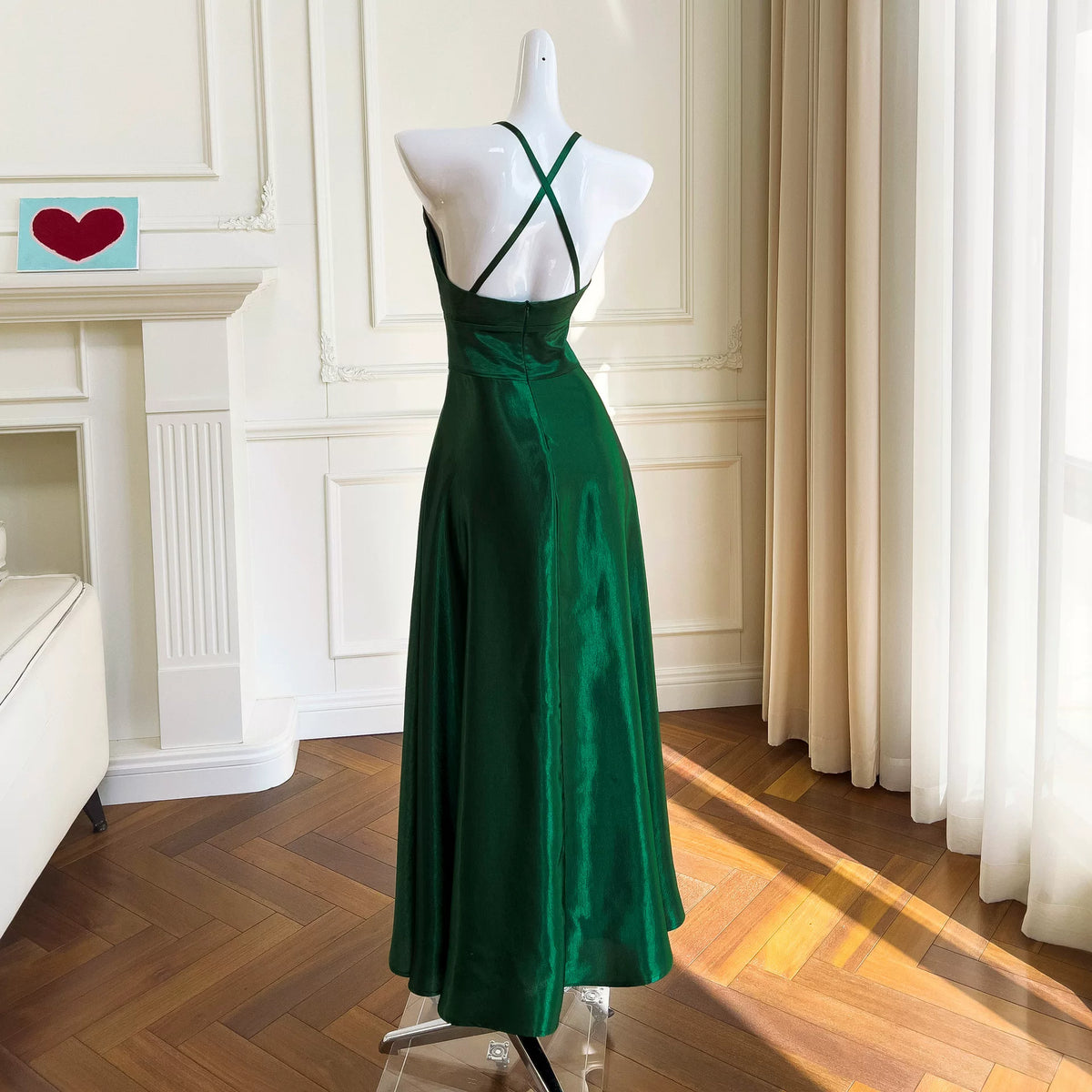 Robe de bal bustier violette en satin avec appliques, robe de soirée formelle J9413