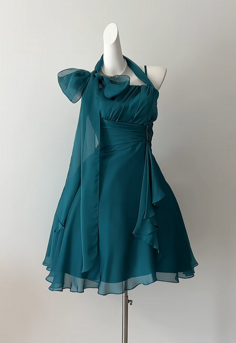 Trägerloses silbernes Vintage-Abendkleid, A-Linie, Geburtstagskleid J9370