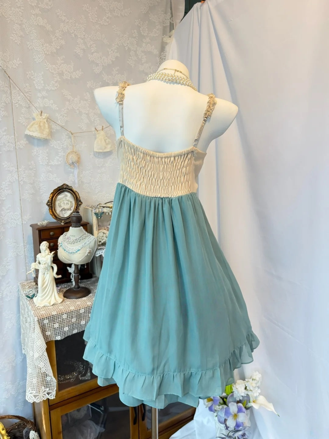 Trägerloses silbernes Vintage-Abendkleid, A-Linie, Geburtstagskleid J9370