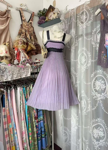 A Line Lilac Chiffon Homecoming Dress Short Birthday Dress  J10545