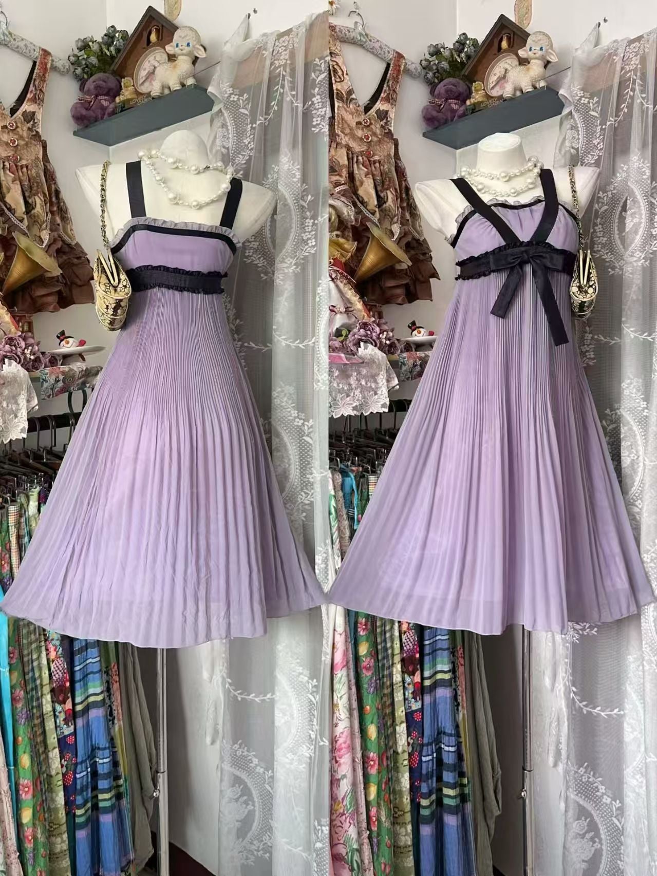 A Line Lilac Chiffon Homecoming Dress Short Birthday Dress  J10545