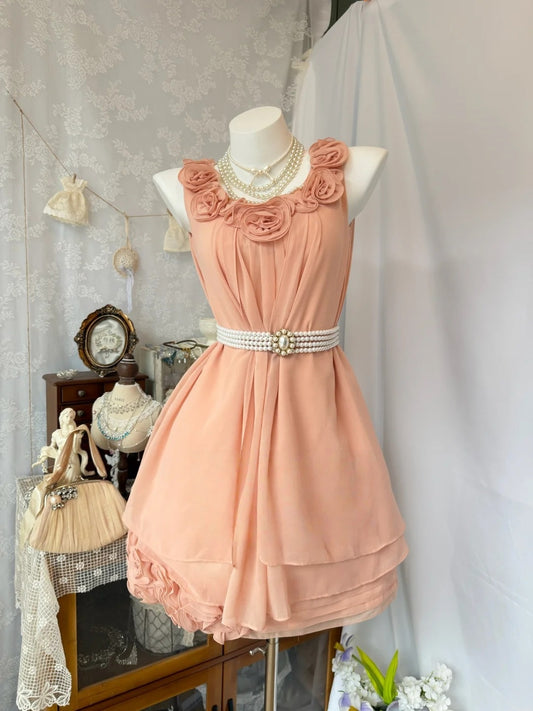 Trägerloses silbernes Vintage-Abendkleid, A-Linie, Geburtstagskleid J9370