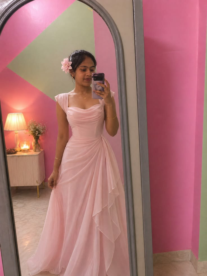 Trägerloses silbernes Vintage-Abendkleid, A-Linie, Geburtstagskleid J9370