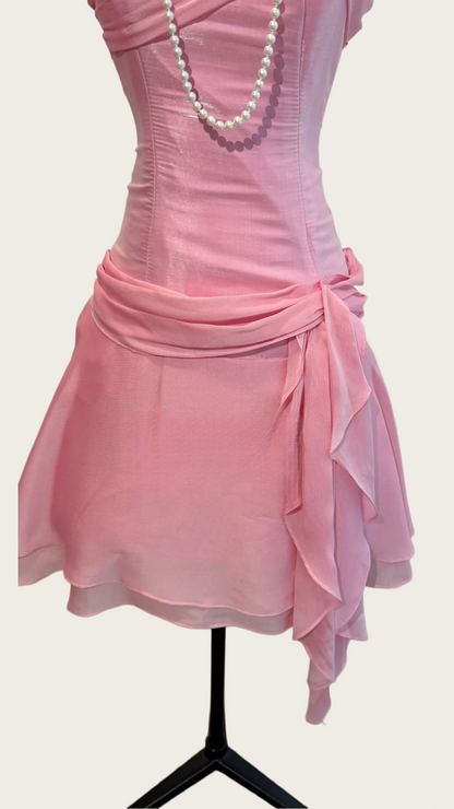 Trägerloses silbernes Vintage-Abendkleid, A-Linie, Geburtstagskleid J9370