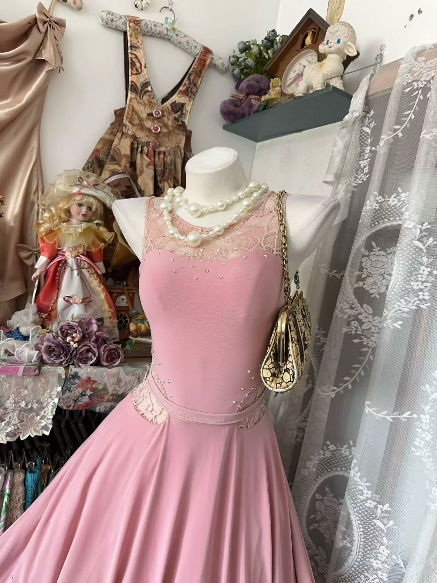 Robe de bal bustier violette en satin avec appliques, robe de soirée formelle J9413