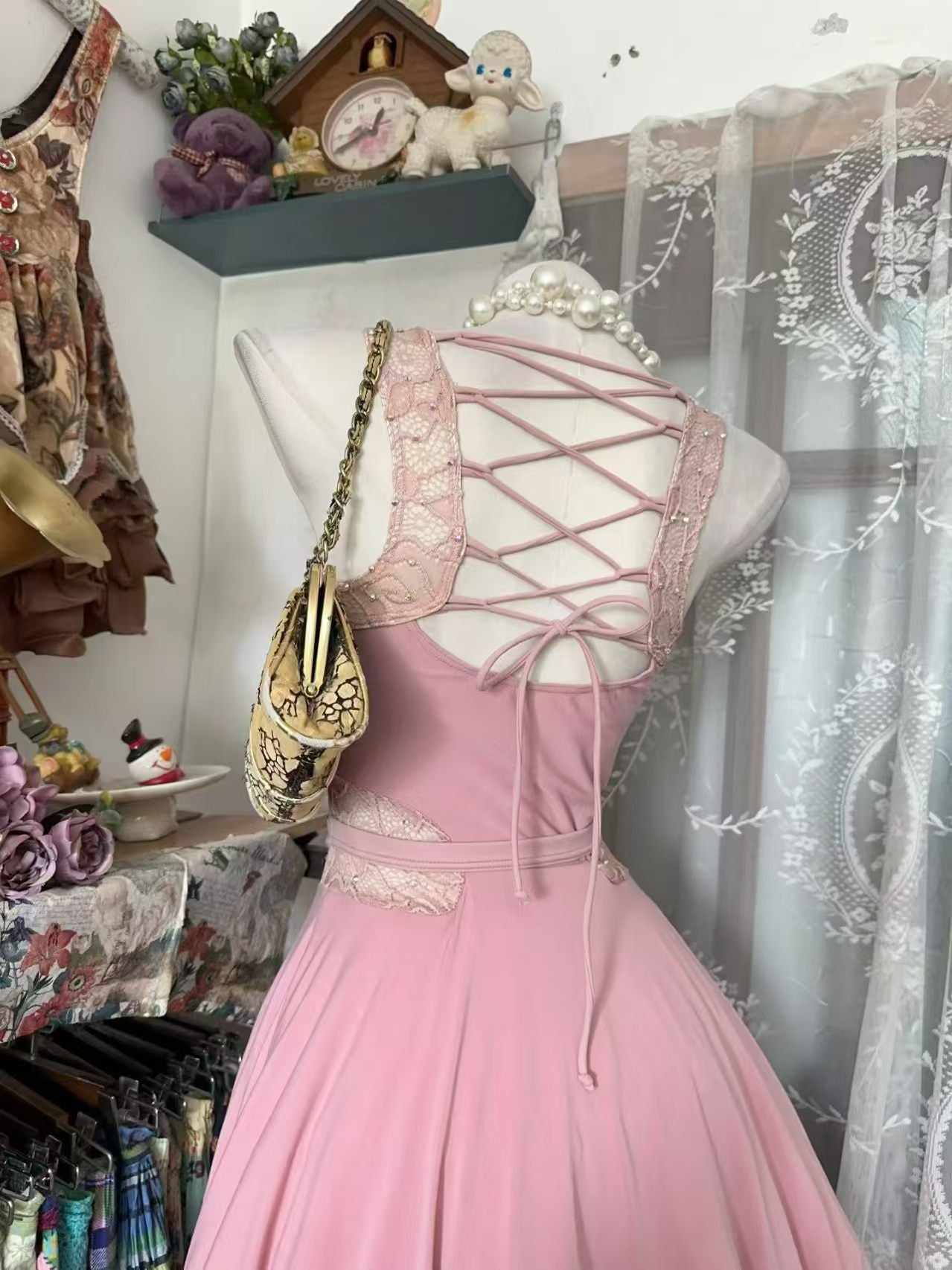 Robe de bal bustier violette en satin avec appliques, robe de soirée formelle J9413