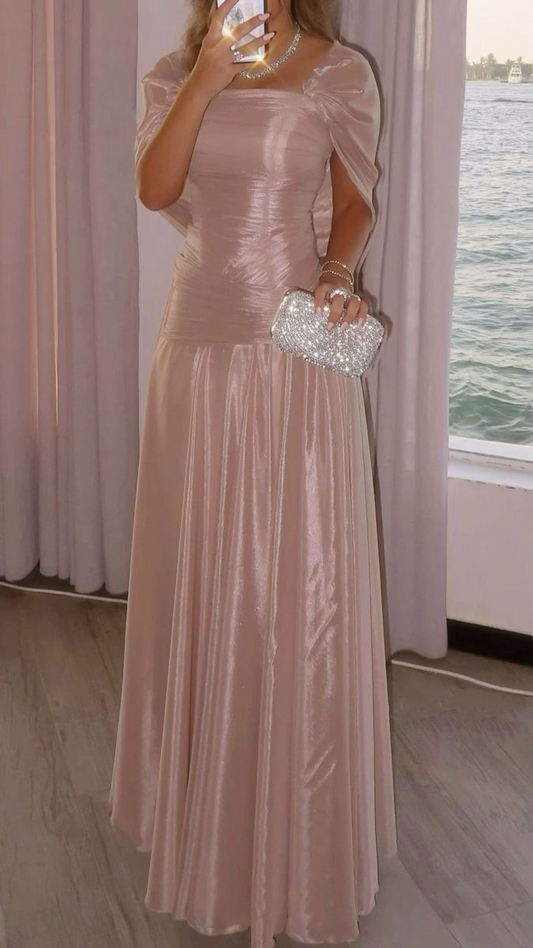A Line Pink Organza Prom Dress Formal Wedding Guest Dress  J9960