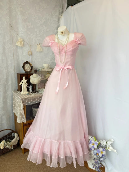 A Line Pink Retro Prom Dress Sweet Birthday Dress J10736