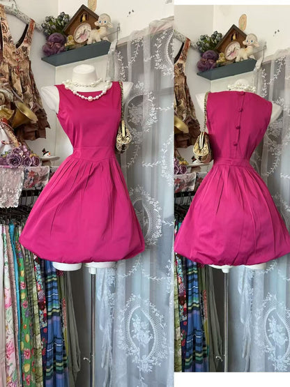 A Line Pink Satin Homecoming Dress Short Party Dress J10907