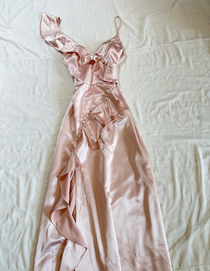 Trägerloses silbernes Vintage-Abendkleid, A-Linie, Geburtstagskleid J9370