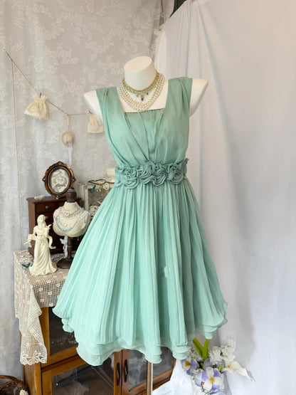 Trägerloses silbernes Vintage-Abendkleid, A-Linie, Geburtstagskleid J9370