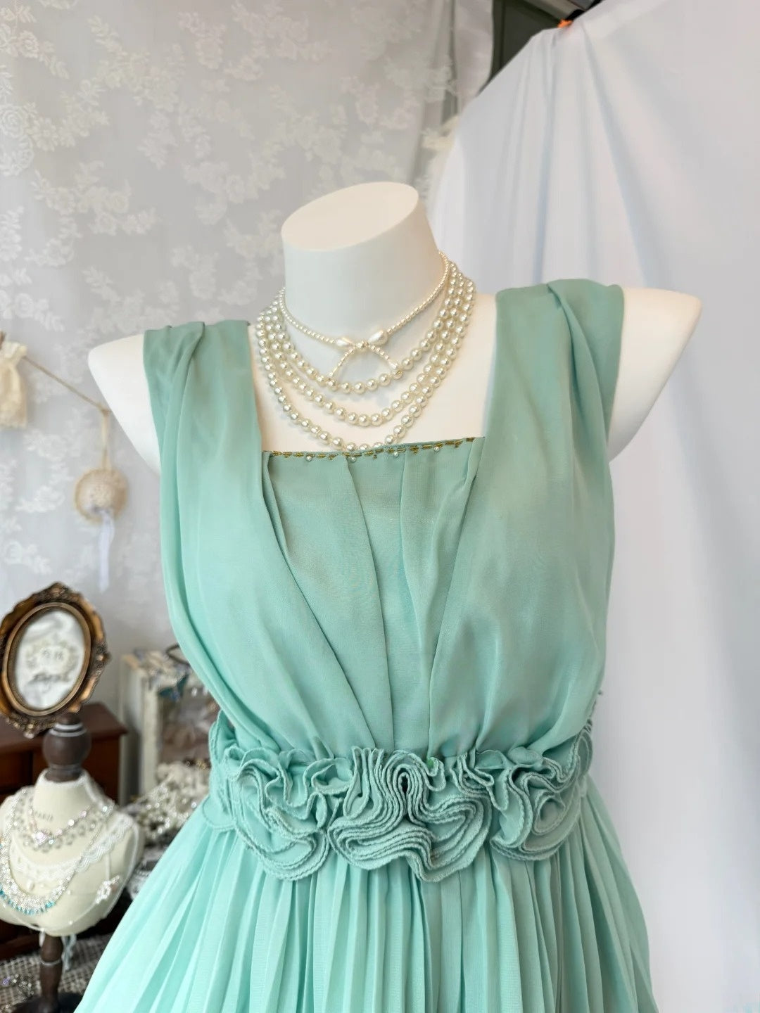 Trägerloses silbernes Vintage-Abendkleid, A-Linie, Geburtstagskleid J9370