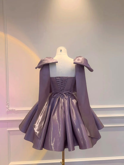A Line Purple Birthday Dress Sweet Graduation Dress  J10272