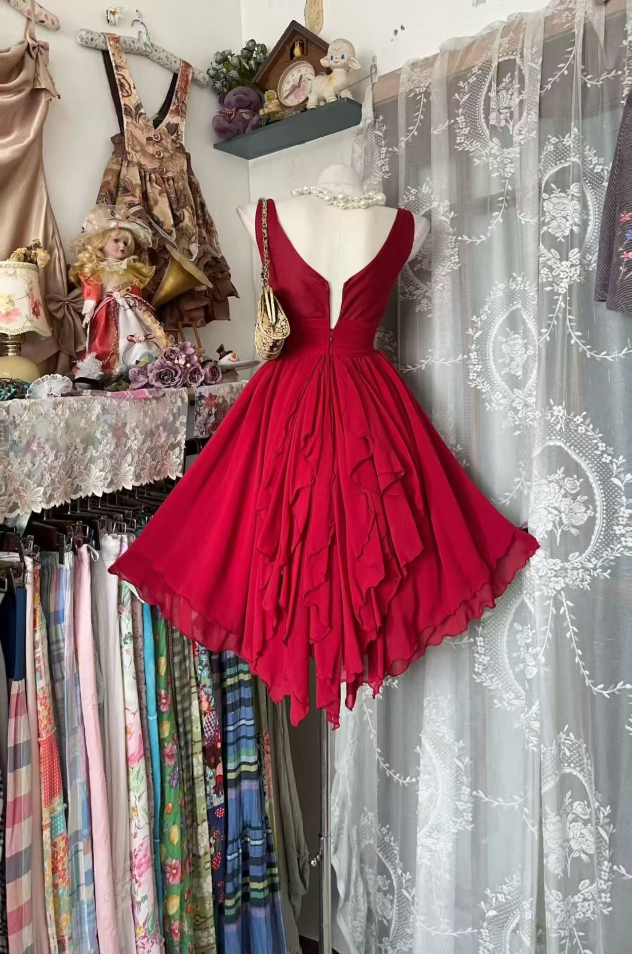 Trägerloses silbernes Vintage-Abendkleid, A-Linie, Geburtstagskleid J9370