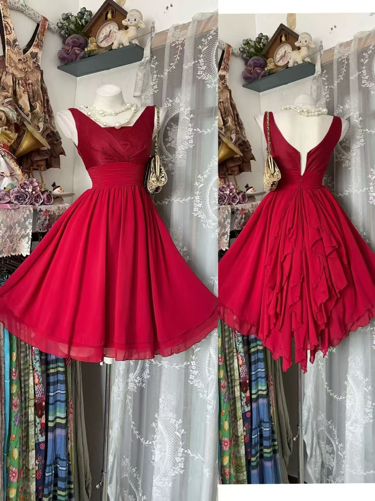 Trägerloses silbernes Vintage-Abendkleid, A-Linie, Geburtstagskleid J9370