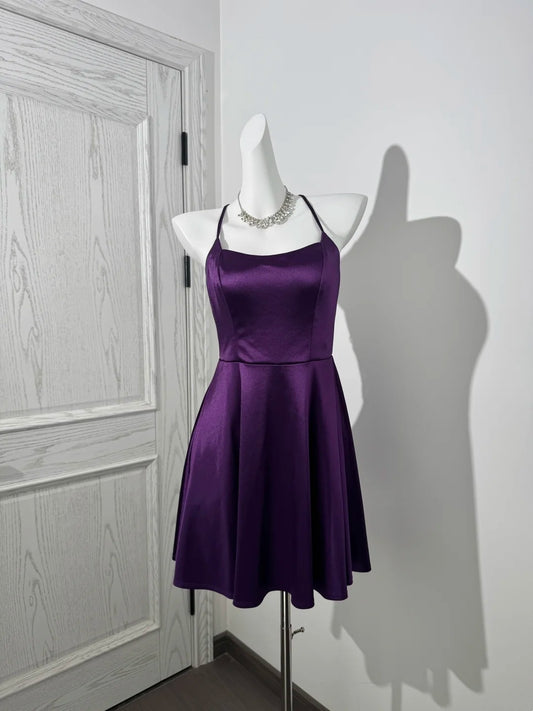 Trägerloses silbernes Vintage-Abendkleid, A-Linie, Geburtstagskleid J9370