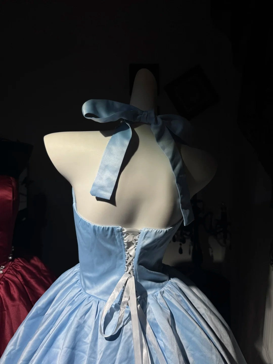 Robe de bal bustier violette en satin avec appliques, robe de soirée formelle J9413