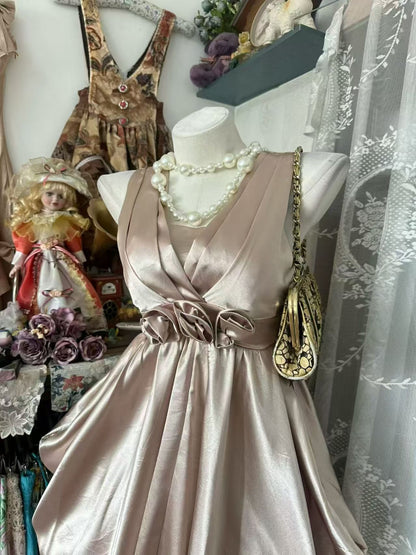 Robe de bal bustier violette en satin avec appliques, robe de soirée formelle J9413