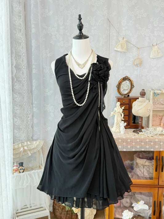 Trägerloses silbernes Vintage-Abendkleid, A-Linie, Geburtstagskleid J9370
