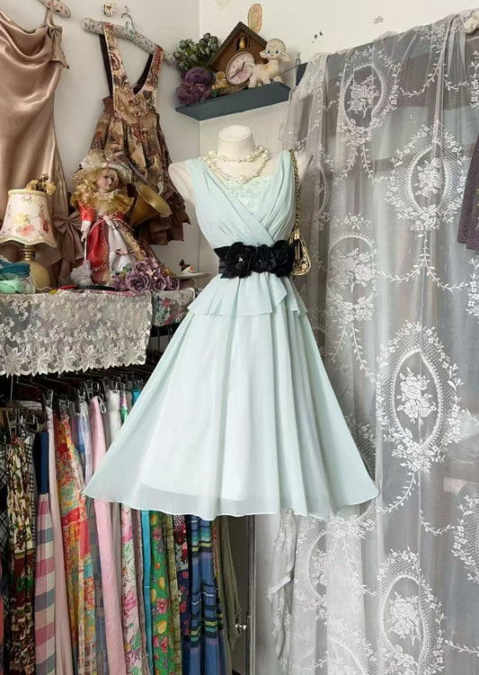 A Line Short Chiffon Homecoming Dress Retro Party Dress J10872