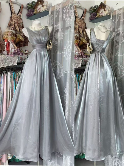 Robe de bal bustier violette en satin avec appliques, robe de soirée formelle J9413