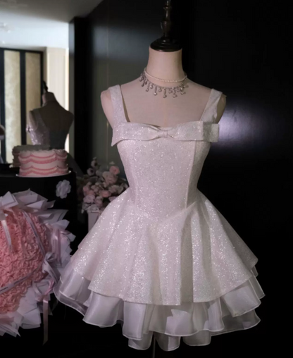 A Line Sparkle  Short Birthday Dress A Line Cute Party Dress  J11744