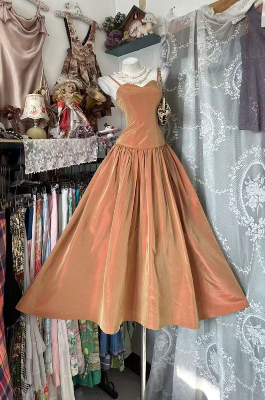Trägerloses silbernes Vintage-Abendkleid, A-Linie, Geburtstagskleid J9370