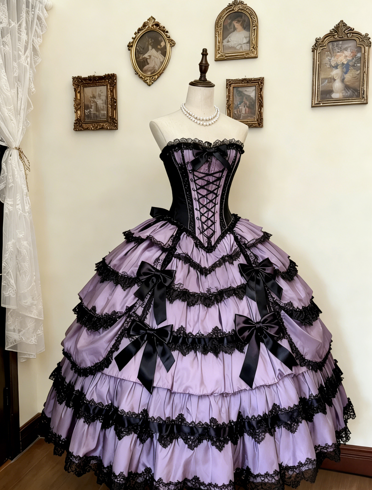 Robe de bal violette pour Sweet 16 avec dentelle, robe de fête mignonne pour adolescentes J8659