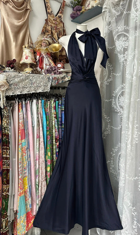 Halter V Neck Evening Dress Mermaid Satin Formal Party Dress J7253