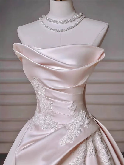 Off Shoulder Baby Pink Prom Dress A Line Birthday Ball Gown J7720