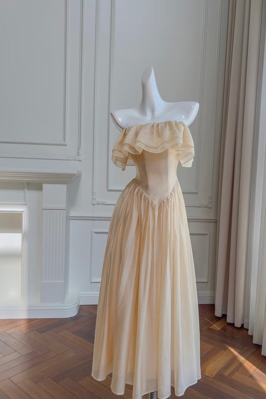 Ruffle A Line Formal Party Dress Chiffon Prom Dress J7169
