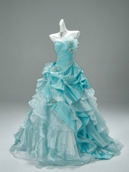 A Line Blue Princess Dress Sweet 16 Quinceanera Dresses J8439