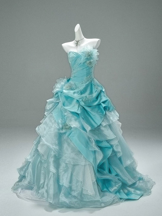 A Line Blue Princess Dress Sweet 16 Quinceanera Dresses J8439