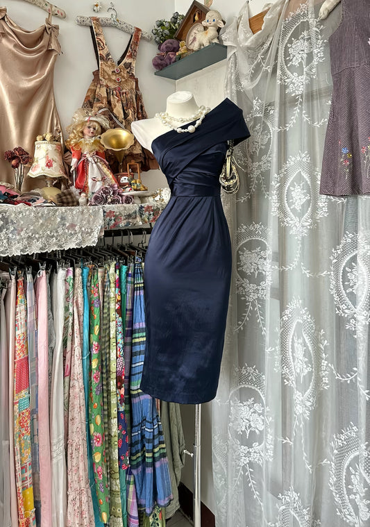 Rosa Etuikleid, lang, mit Seitenschlitz, Satin, formelles Kleid J8820