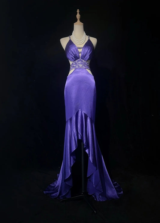 Trägerloses silbernes Vintage-Abendkleid, A-Linie, Geburtstagskleid J9370
