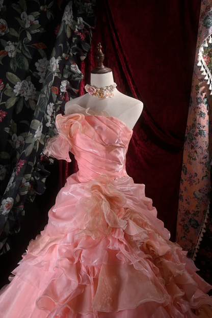 Trägerloses silbernes Vintage-Abendkleid, A-Linie, Geburtstagskleid J9370
