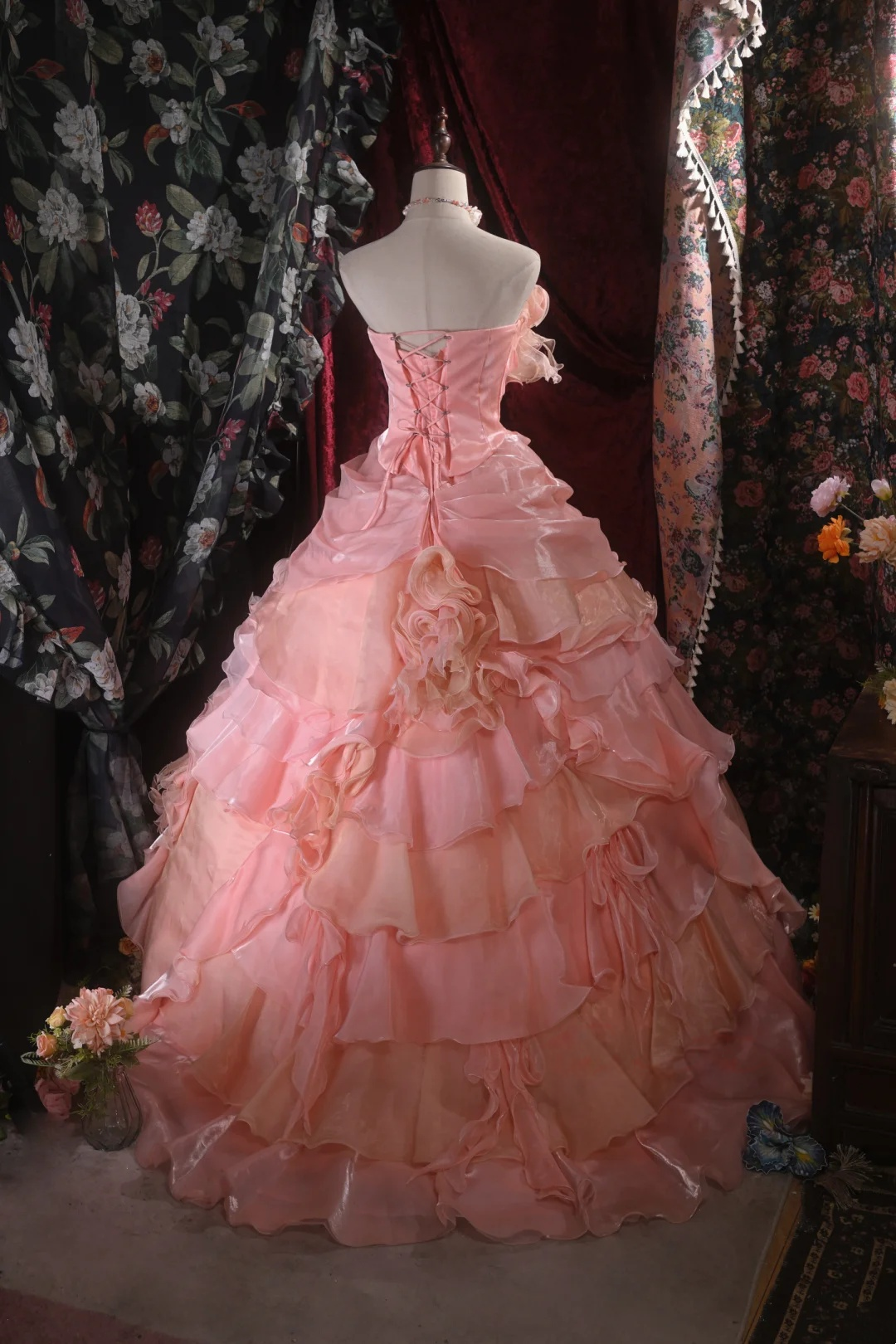 Trägerloses silbernes Vintage-Abendkleid, A-Linie, Geburtstagskleid J9370