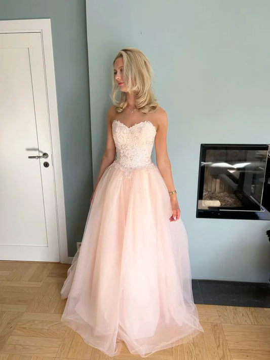Trägerloses silbernes Vintage-Abendkleid, A-Linie, Geburtstagskleid J9370