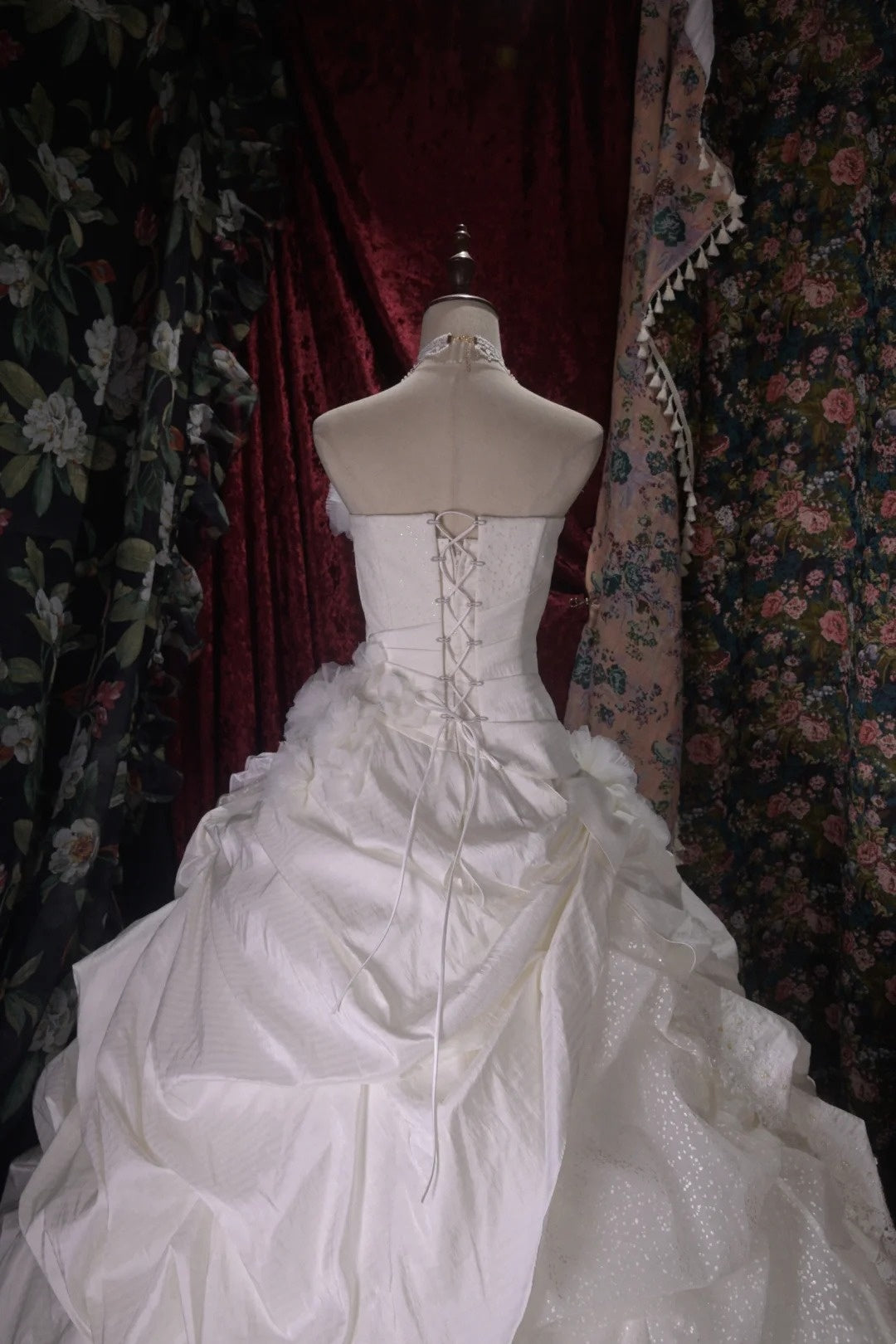 Robe de bal bustier violette en satin avec appliques, robe de soirée formelle J9413