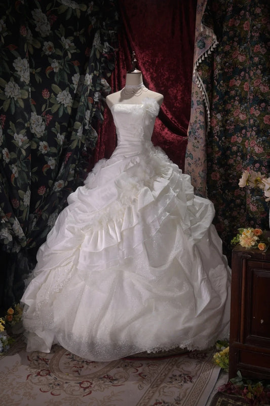 Trägerloses silbernes Vintage-Abendkleid, A-Linie, Geburtstagskleid J9370