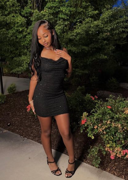 Beaded Black Mini Birthday Dress Homecoming Dress  J12123